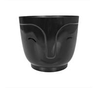 AP Supplies Atena Pot 165mm Black - Modern Flower Pot Without Drainage, Indoor Decorative Planter