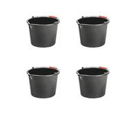 AP Supplies Black Pp Bucket 16L - Pack Of 4
