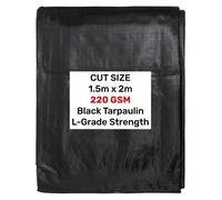 AP Supplies Black/silver L-Grade Tarpaulin 1.5M X 2M