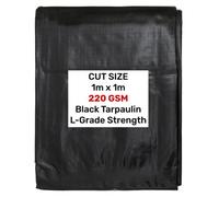 AP Supplies Black/silver L-Grade Tarpaulin 1M X 1M