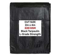AP Supplies Black/silver L-Grade Tarpaulin 2M X 4M