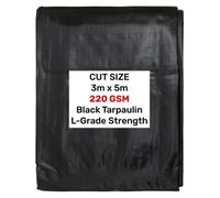 AP Supplies Black/silver L-Grade Tarpaulin 3M X 5M