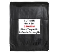 AP Supplies Black/silver L-Grade Tarpaulin 4M X 5M