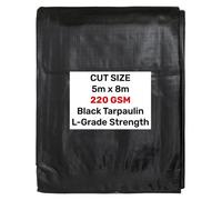 AP Supplies Black/silver L-Grade Tarpaulin 5M X 8M
