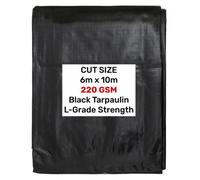 AP Supplies Black/silver L-Grade Tarpaulin 6M X 10M