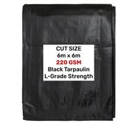 AP Supplies Black/silver L-Grade Tarpaulin 6M X 6M
