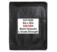 AP Supplies Black/silver L-Grade Tarpaulin 8M X 12M