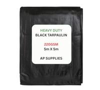 AP Supplies Black/Silver Tarpaulin 220gsm, 5m x 5m