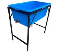 AP Supplies Blue Dog Bath With Drain Valve Black And Stand