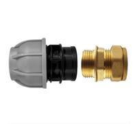 AP Supplies Brass Compression 15mm Straight With 25mm Mdpe Straight