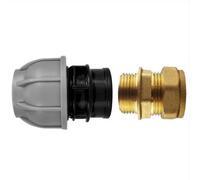 AP Supplies Brass Compression 22mm Straight With 25mm Mdpe Straight