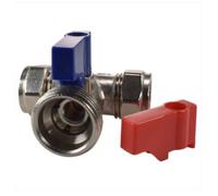 AP Supplies Brass Compression Tee Valve 15mm, 3/4in BSP Male