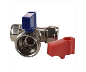 AP Supplies Brass Compression Tee Valve 15mm, 3/4in BSP Male