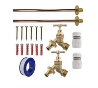 AP Supplies Brass Snap-On Bib Tap Outdoor Basic Tap Kit 2 With White/grey Hose Connector - Comes With Brass Bib Tap, Wall Plate, Screws.