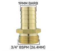 AP Supplies Brass Straight Joiner 19mm - 3/4" Bspm