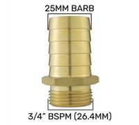 AP Supplies Brass Straight Joiner 25mm - 3/4" Bspm