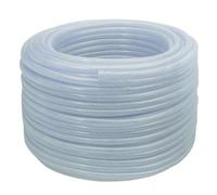 AP Supplies Clear Braided PVC Pipe, 4-Layer Food Contact Pressure Hose (15Meter, 8mm*11.2mm)