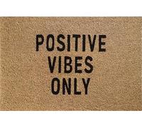 AP Supplies Doormat 60cm x 40cm - 'Positive Vibes Only' - Durable, Non-Slip, Eco-Friendly, Absorbent Coir Mat for Indoor/Outdoor