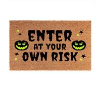 AP Supplies Enter At Your Own Risk - Doormat 60Cm X 40Cm - Durable, Non-Slip, Premium - Quality Coir For Indoor/outdoor