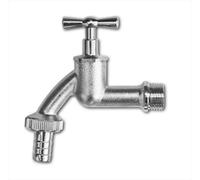 AP Supplies Garden Bib Tap Brass Nickle Plated 3/4" Bspm Inlet Plastic Barb