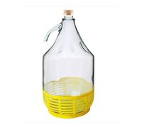 AP Supplies Glass Demijohn 5L, Screw Top Cap, Yellow Basket