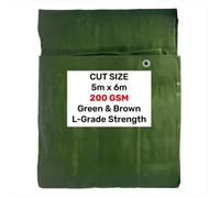 AP Supplies Green/brown L-Grade Tarpaulin 5M X 6M