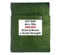 AP Supplies Green/brown L-Grade Tarpaulin 6M X 10M