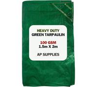 AP Supplies Green Tarpaulin 100gsm, 1.5m x 2m
