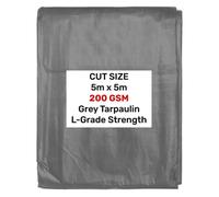 AP Supplies Grey L-Grade Tarpaulin 5M X 5M