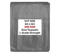 AP Supplies Grey L-Grade Tarpaulin 6M X 6M