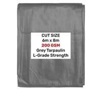 AP Supplies Grey L-Grade Tarpaulin 6M X 8M
