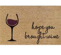 AP Supplies Hope You Brought Wine Doormat 60Cm X 40Cm - Durable, Non-Slip, Eco-Friendly, Absorbent Coir Mat For Indoor/outdoor