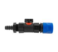 AP Supplies Hose Connector Blue With In-Line Bspf Valve And 16mm Barbed Straight