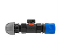 AP Supplies Hose Connector Blue With In-Line Bspf Valve And 20mm Mdpe Straight
