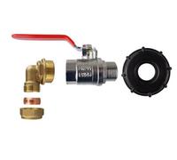 AP Supplies Ibc 2 S60X6 Cap With Bspm-F Lever Valve And Brass Compression Straight 1 Bsp 28mm
