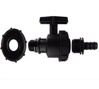 AP Supplies Ibc 2 S60X6 Cap With Large Plastic Valve And 16mm Barbed Straight