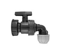 AP Supplies Ibc 2 S60X6 Cap With Large Plastic Valve And Mdpe Elbow 20mm