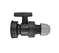 AP Supplies Ibc 2 S60X6 Cap With Large Plastic Valve And Mdpe Straight 25mm