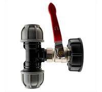 AP Supplies Ibc 2" S60X6 Cap With Lever Valve And 25mm Mdpe Tee