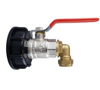 AP Supplies Ibc 2 S60X6 Cap With Lever Valve And Brass Compression Elbow 1/2 Bsp - 15mm
