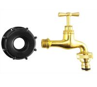 AP Supplies Ibc 2" S60X6 Cap With Polished Brass Quick Connect Tap