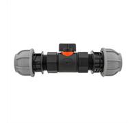 AP Supplies In - Line Bspf Valve With 2 X 20mm Mdpe Straight Connectors