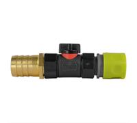 AP Supplies In - Line Bspf Valve With 25mm Brass Barb And Hose Connector Lime