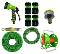 AP Supplies Kit 22 Garden Hose Reel Cart Set With 10M Premium Hose, 8-Pattern Spray Gun, Tap And Hose Connectors