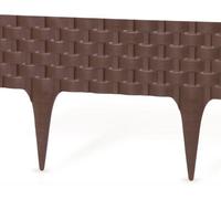 AP Supplies Lawn Edging, Plastic Palisade Rattan Effect, 2.4M, Brown