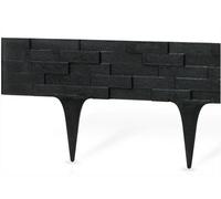 AP Supplies Lawn Edging, Plastic Palisade Slate Effect, 2.38M, Black