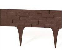 AP Supplies Lawn Edging, Plastic Palisade Slate Effect, 2.38M, Brown