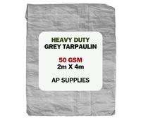 AP Supplies Lightweight Grey Tarpaulin 50gsm, 2m x 4m