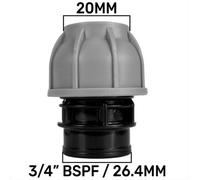 AP Supplies Mdpe Straight Joiner 20mm - 3/4" Bspf