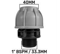 AP Supplies Mdpe Straight Joiner 40mm - 1 Bspm
